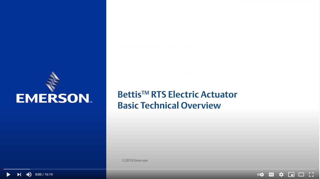 Bettis RTS Electric Actuator Technical Overview